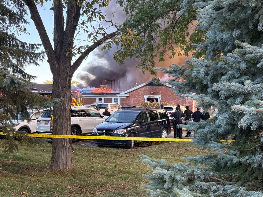 Caryl, the neighbor, took this photo as the church burned.