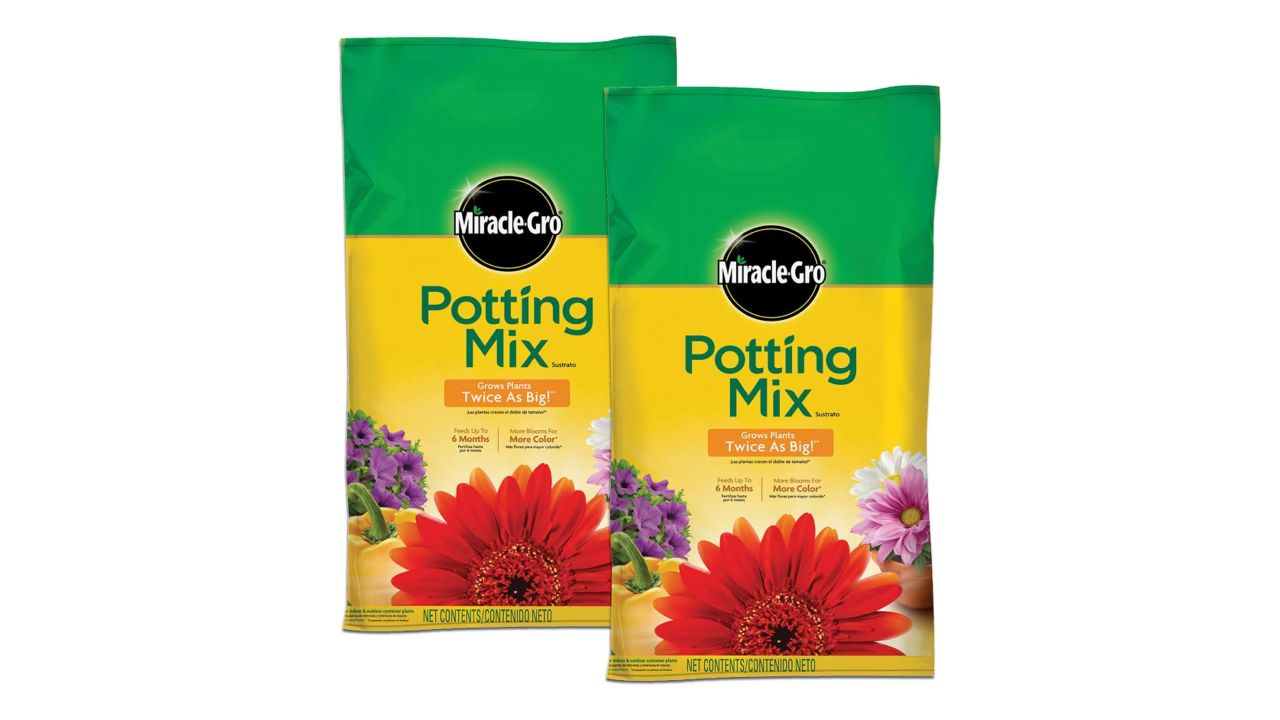 Two bags of Miracle-Gro Potting Mix