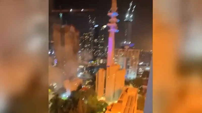 See moment projectile strikes near key military facility in Tel Aviv