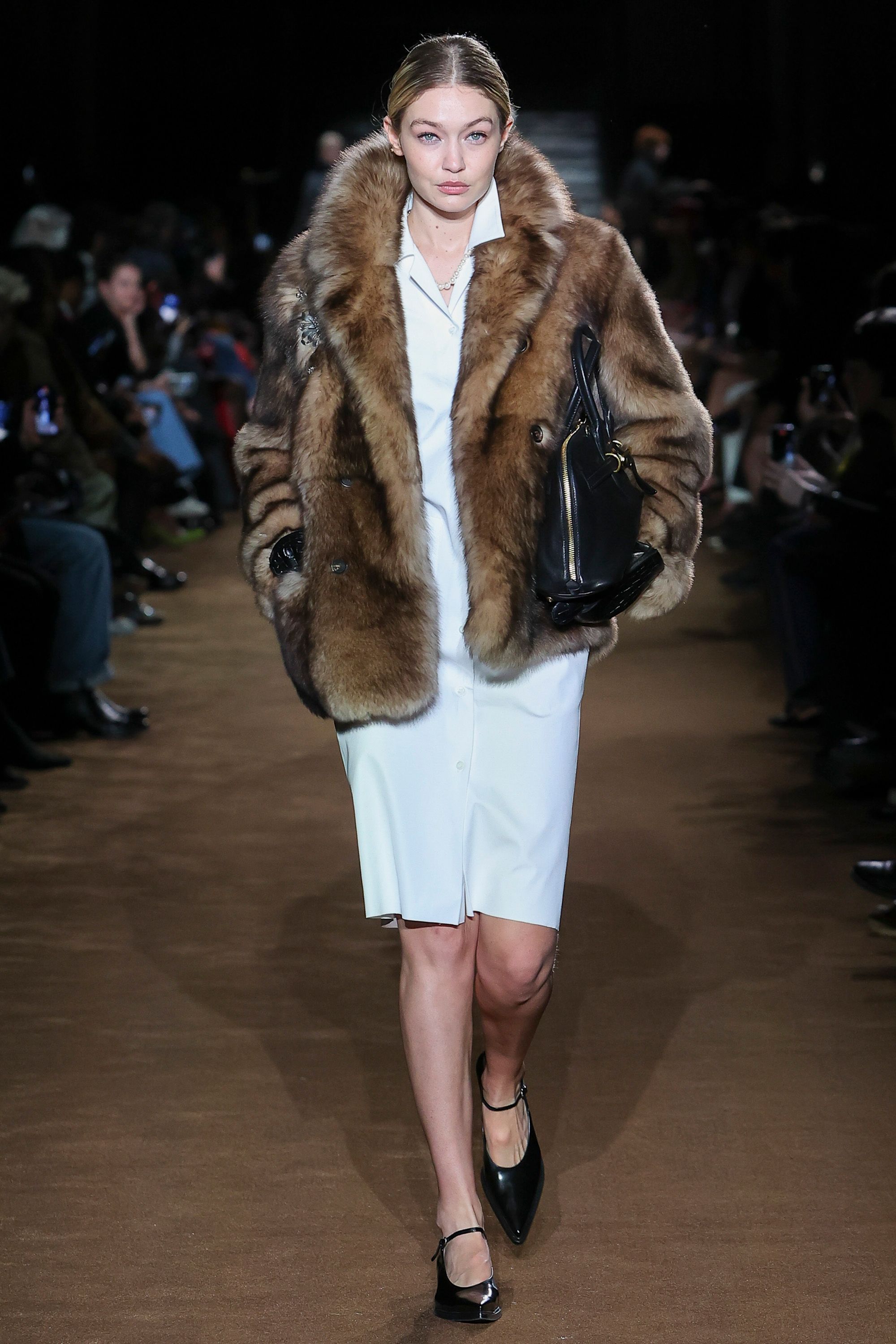 Faux fur has been a key trend across Fall-Winter 2024, and Miu Miu was no exception.