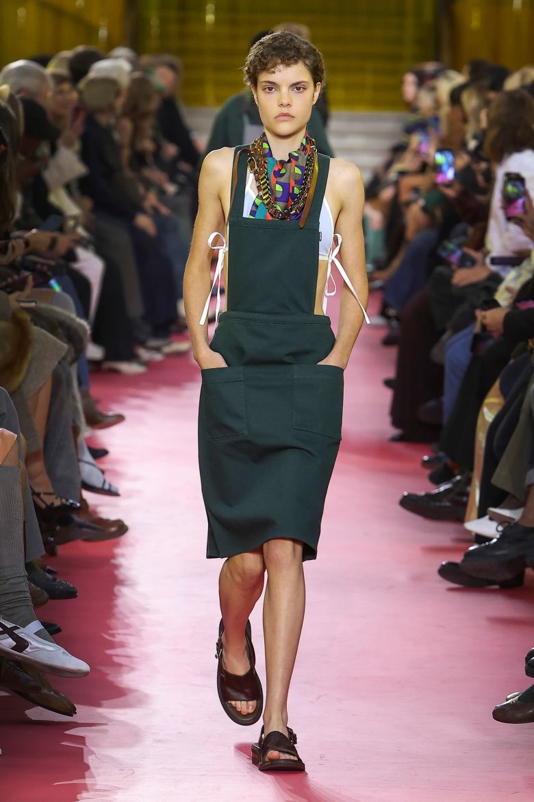 The Miu Miu show featured many iterations on the apron.