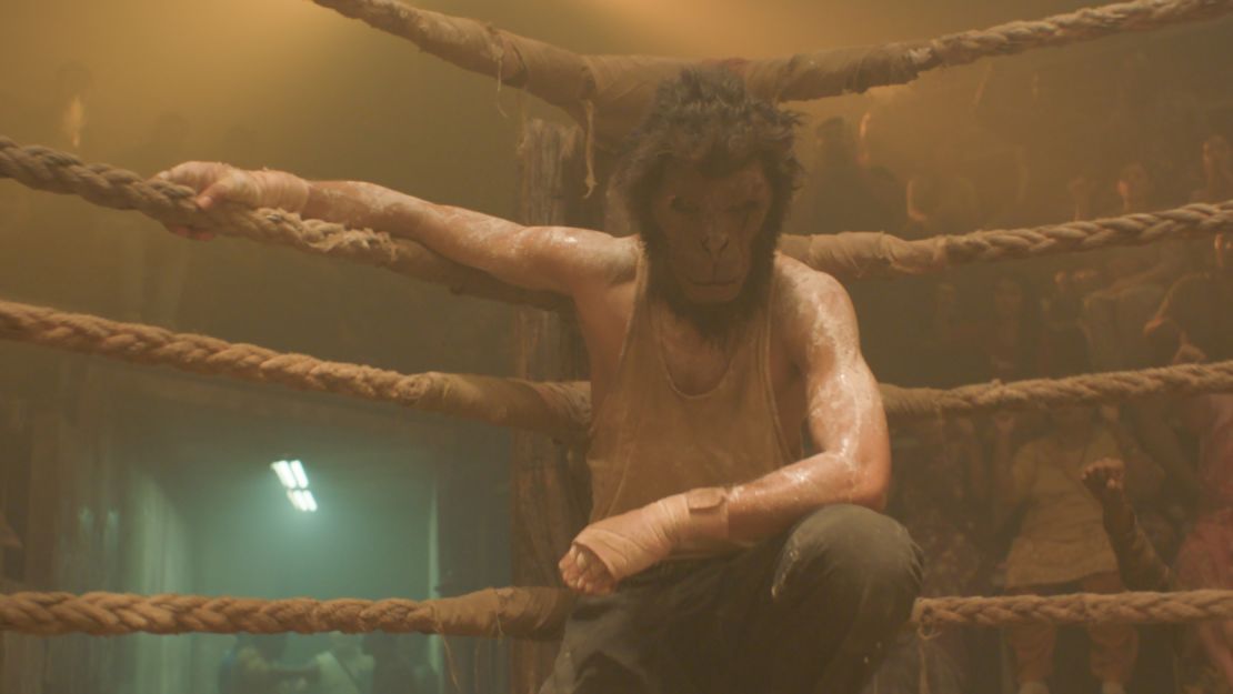 The film's Kid (Patel) is inspired by the tales of Hanuman from his childhood and dons a monkey mask as he fights in an underground boxing club.