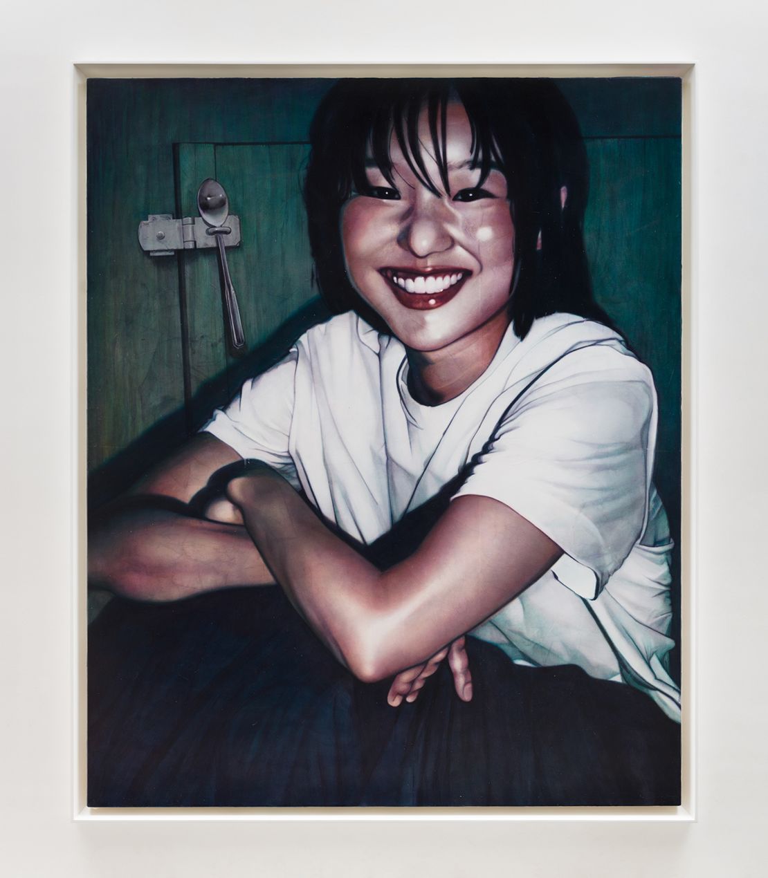 A photograph of Moka Lee’s '"Surface Tension 07" (2024), oil on cotton, 194 x 157.5 centimeters. The work will be shown at Art Basel 2025 by the gallery Carlos/Ishikawa.