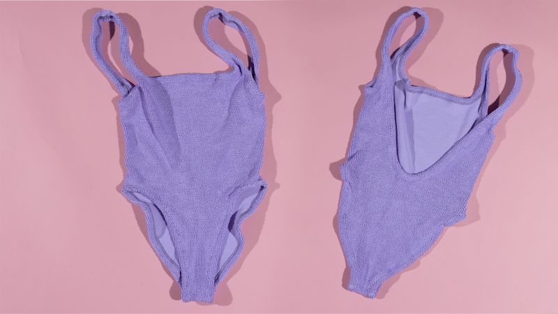 ワンピース水着 Hunza G SS25 Swimwear (SQUARE NECK SWIM CRINKLEBUBBLEGUM) Hunza G Crinkle Square Neck One Piece Swim Lilac SQUARE NECK