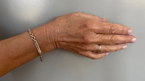 Pandora engraved bar link bracelet