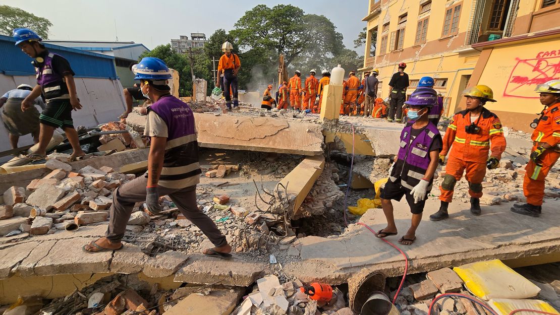 The quake struck when monks were taking a religious exam at a monastery in Mandalay.