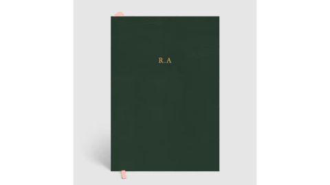 Monogrammed leather notebook