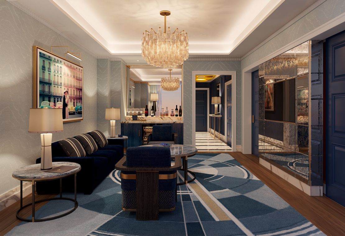 A rendering of the Fontainebleau Las Vegas' Monogram Suite shows off high style for high-rollers.