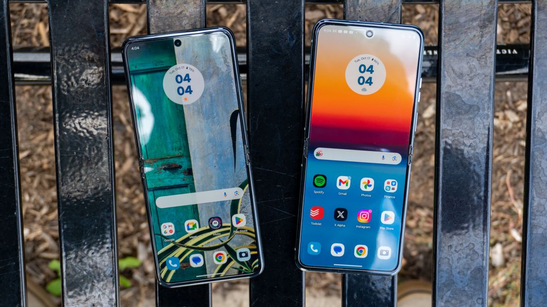 Left to right: Motorola Razr, Motorola Razr+