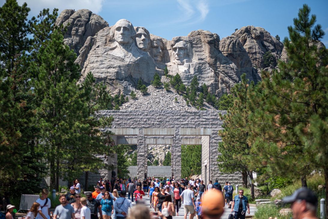 Walkway to Mount Rushmore National Memorial.