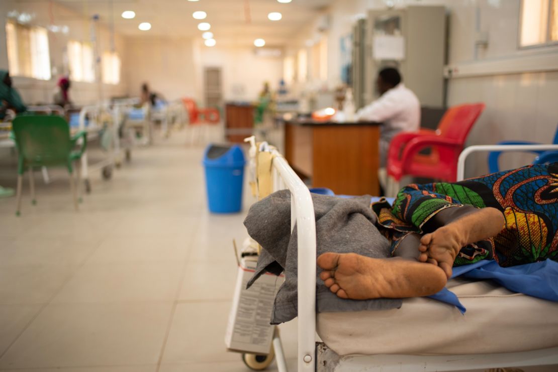 A child is treated for acute malnutrition in an MSF-supported hospital in northwest Nigeria's Katsina state.