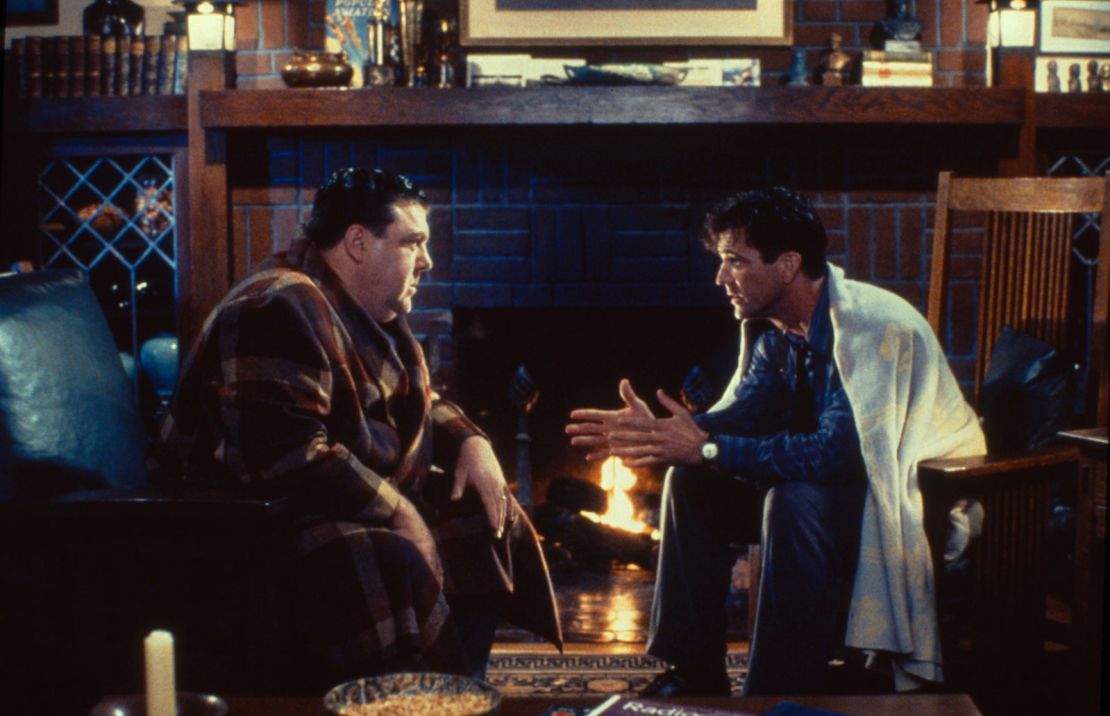 (From left) George Wendt and Mel Gibson in 'Forever Young.'