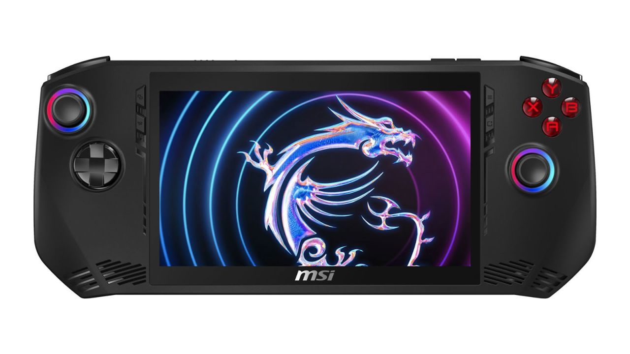 An MSI Claw portable gaming PC on a white background.