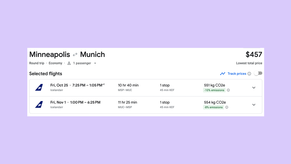 MSP to Munich Icelandair deal