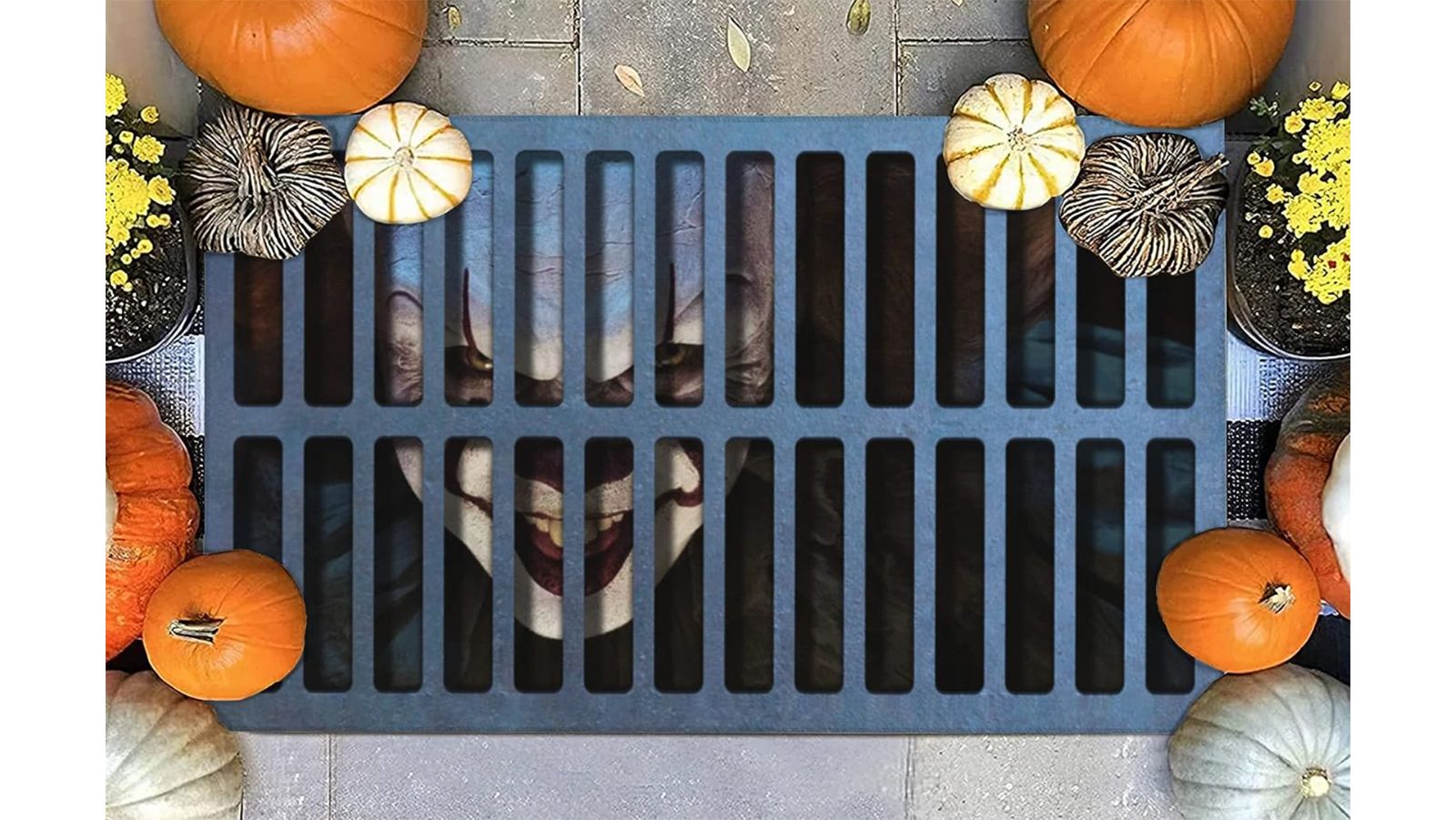 Halloween Door Mat It's Scary in Here Orange Chevron, Indoor Outdoor –  Lemons Plus Life