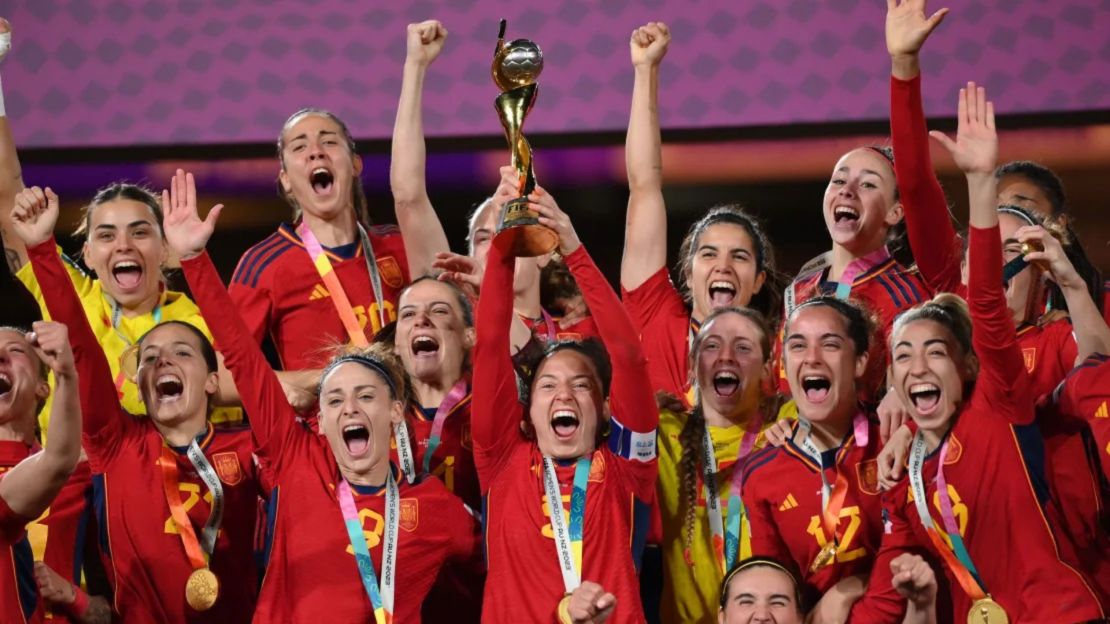 España celebra la victoria en la Copa Mundial Femenina de la FIFA 2023 en Australia.