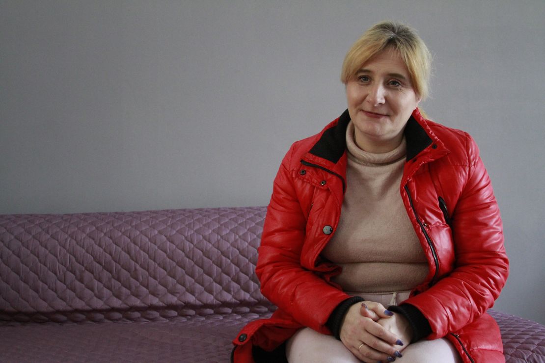 Yulia Murashkina and her family live in a shelter for displaced people in Dnipro.