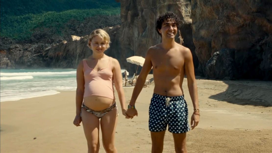 Eliza Scanlen and Alex Wolff in "Old."