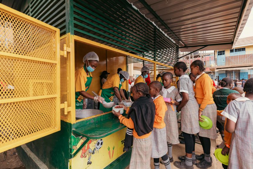 Food4Education serves 600,000 school meals a day across Kenya using an innovative "Tap2Eat" system that allows parents to pay via mobile money and children to access meals with a smart wristbands.