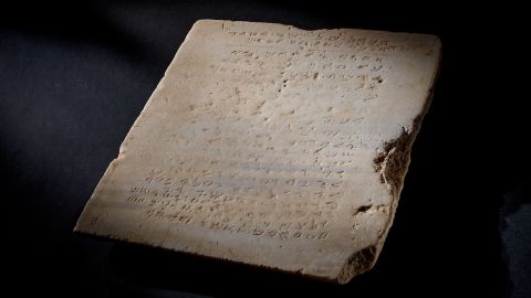 The oldest inscribed stone tablet of the Ten Commandments.