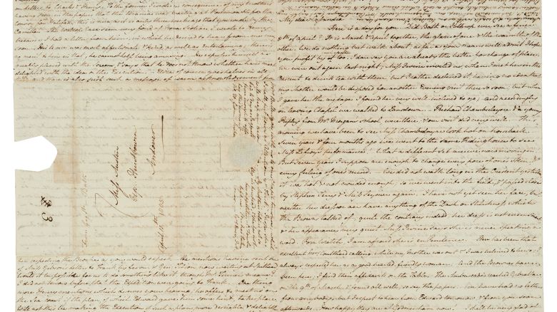 Jane Austen's letter to her sister Cassandra is expected to sell for up to $400,000.