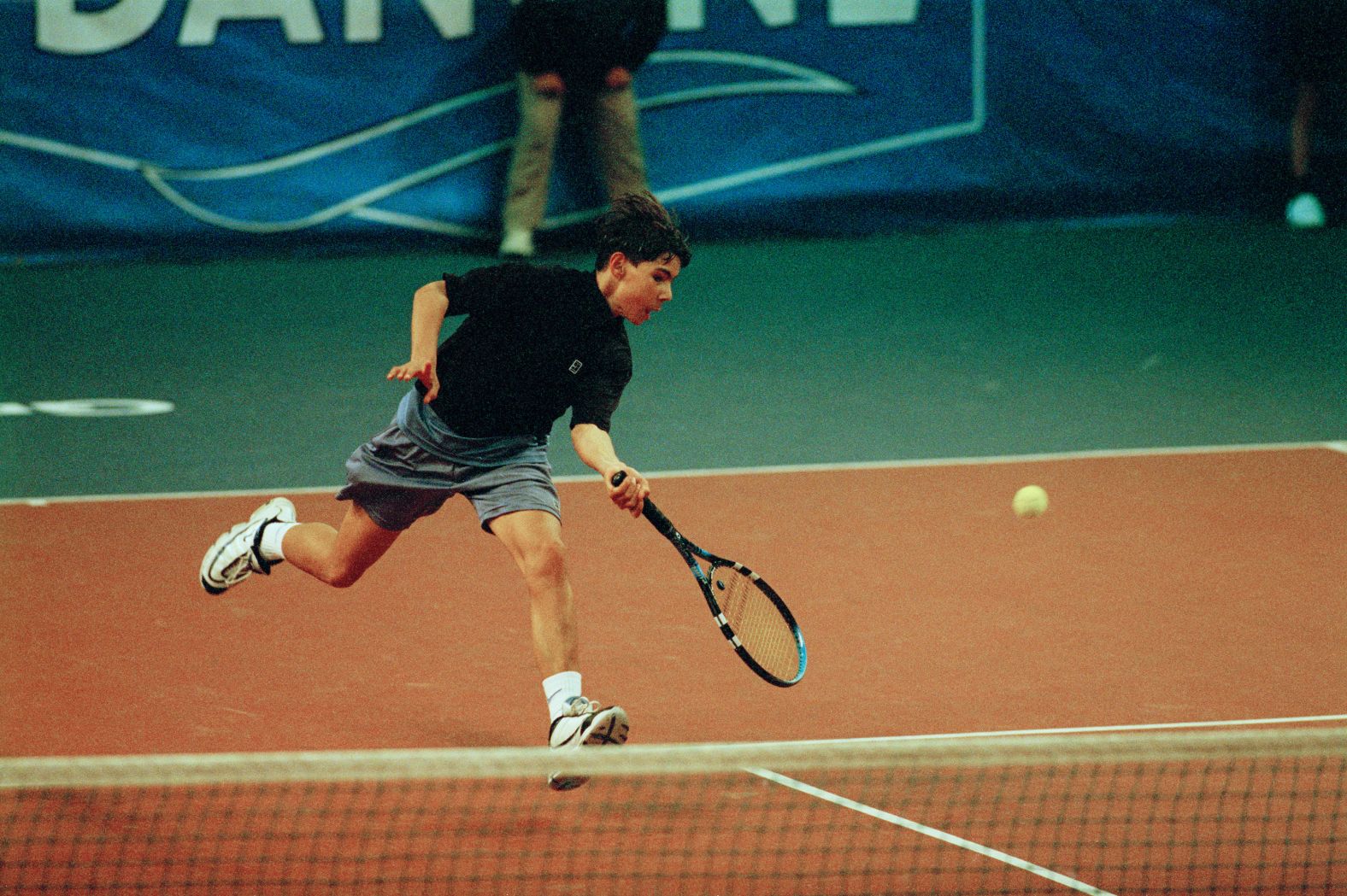 Nadal, 13, competes at a junior tournament in France in 2000.