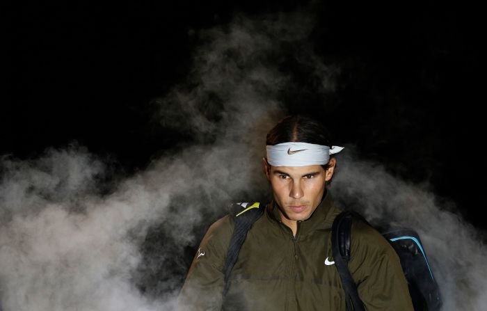 Nadal arrives for a match at the ATP World Tour Finals in November 2013.