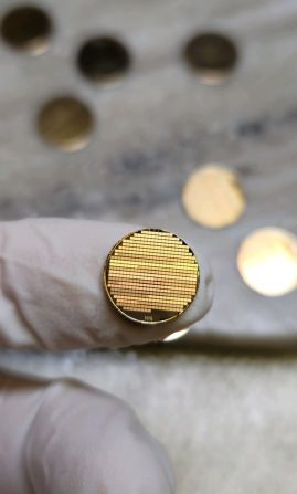 Shakti’s art will be stored on dime-sized Nanofiche, which is made from nickel. This analogue format can store up to 150,000 pages of text or photos on a single 8.5-by-11-inch sheet, which can be read with a microscope. Nanofiche is currently the highest density storage media in the world and can last for billions of years.