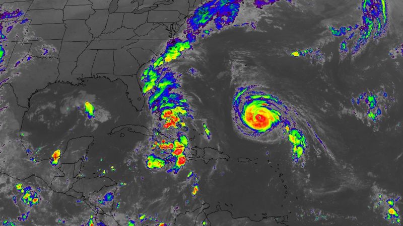 Tropical Storm Imelda will join Hurricane Humberto soon, and its path has shifted in a new direction