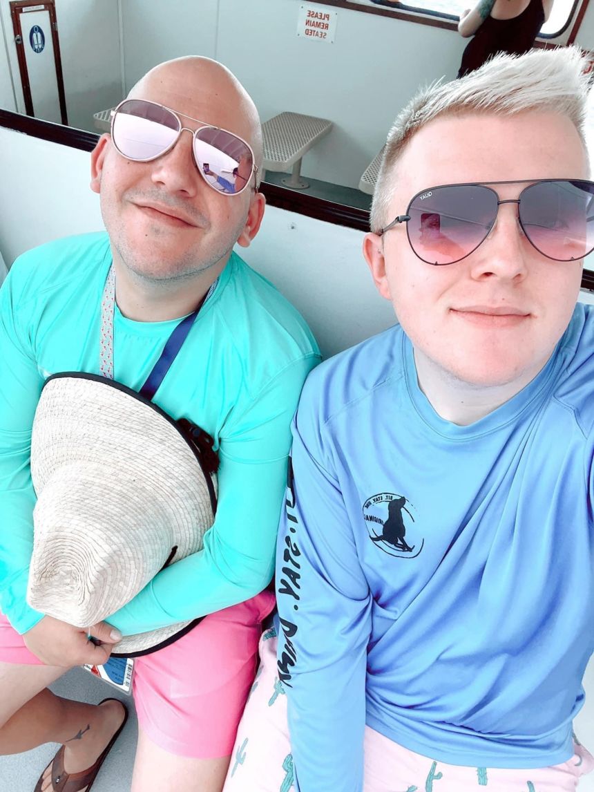 Hunter and John are now married and living and working together. Here's the couple in Nassau, Bahamas