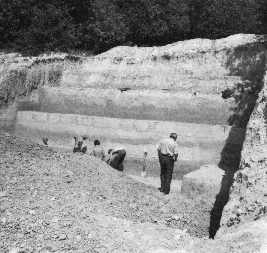 The site was first discovered in the 1970s. Here is an archive image taken during an excavation in the mid-1980s.