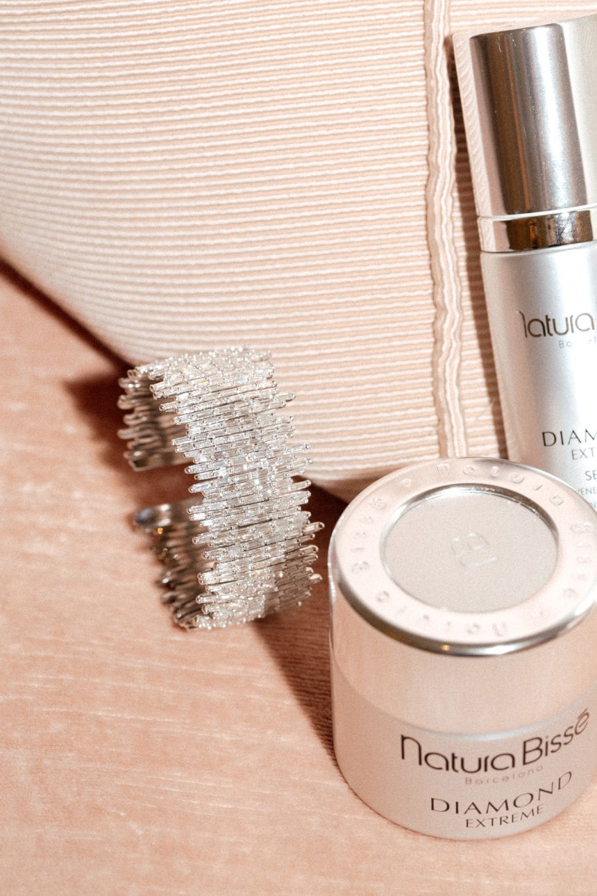 A recent limited-edition facial from Natura Bissé, in collaboration with Suzanne Kalan, incorporated diamonds.