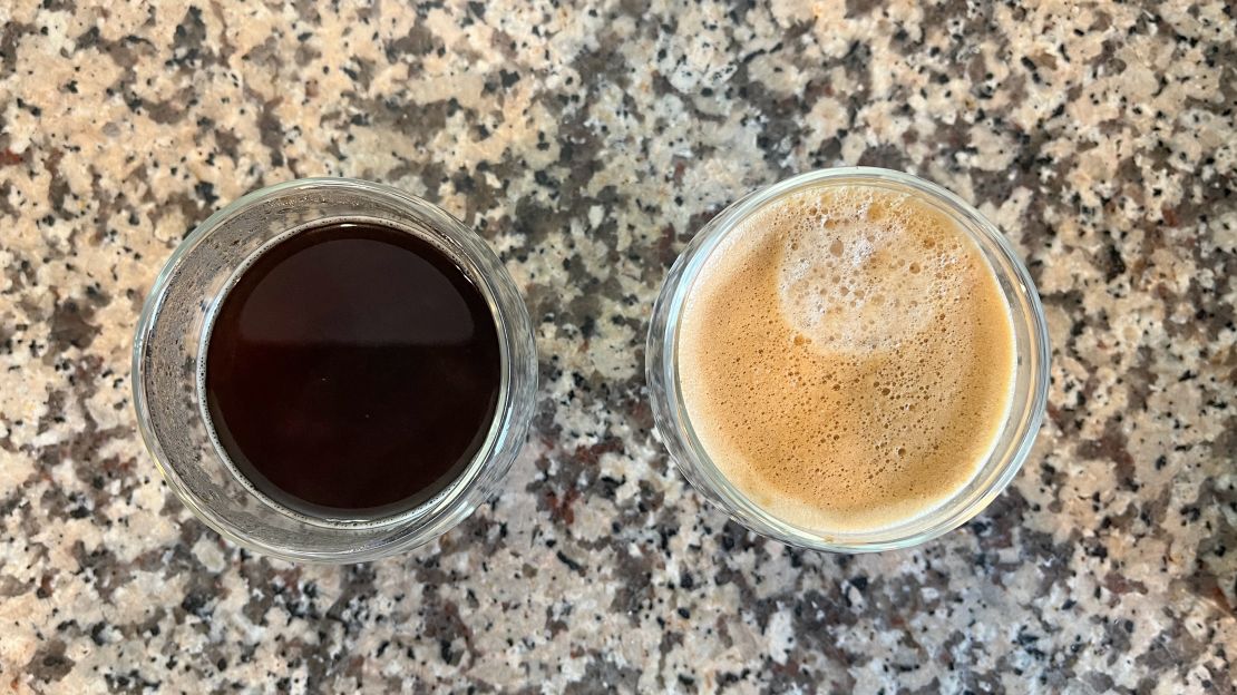 Keurig coffee (left) and Nespresso coffee (right).