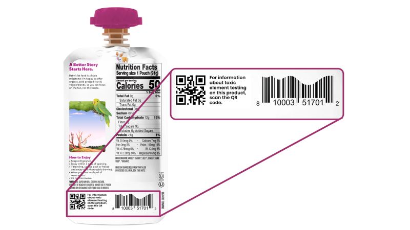 Baby food labels will reveal levels of lead and other heavy metals for first time