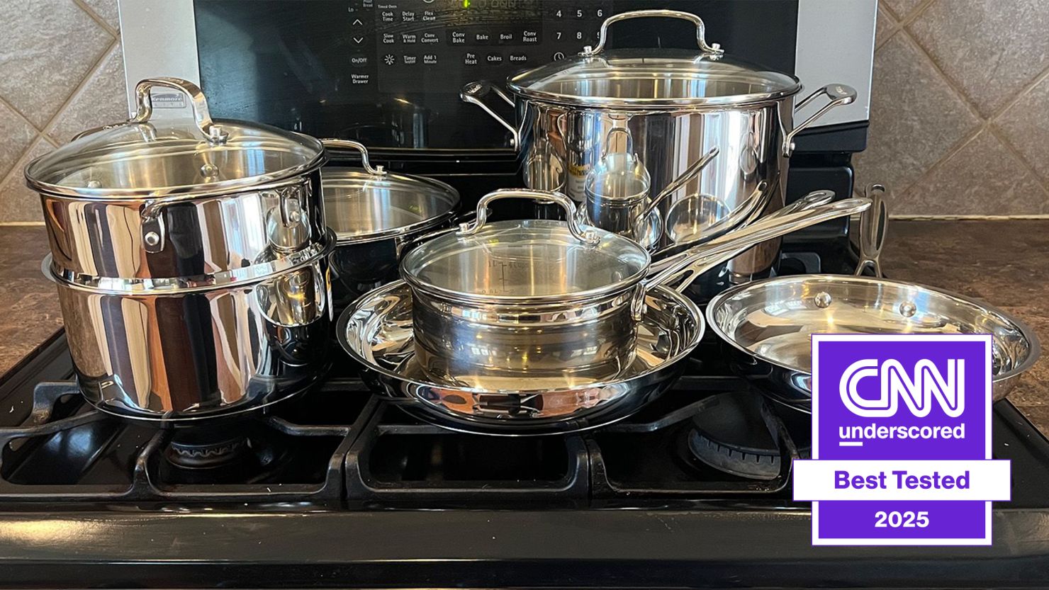 Best cookware set on top of stove.