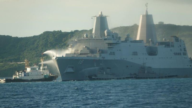 USS New Orleans: Fire burns for 12 hours on US Navy warship off Okinawa