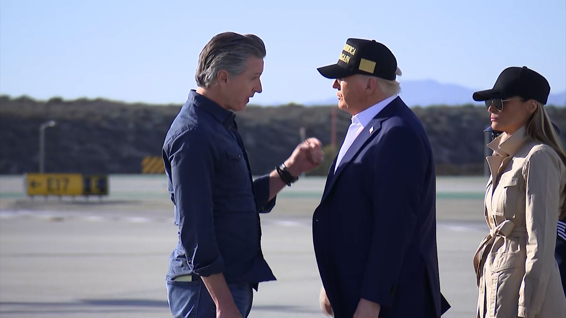 See the moment Newsom met Trump on tarmac