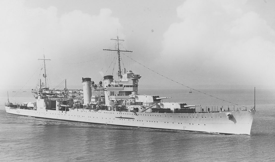 The USS New Orleans is seen In English waters, about June 1934.