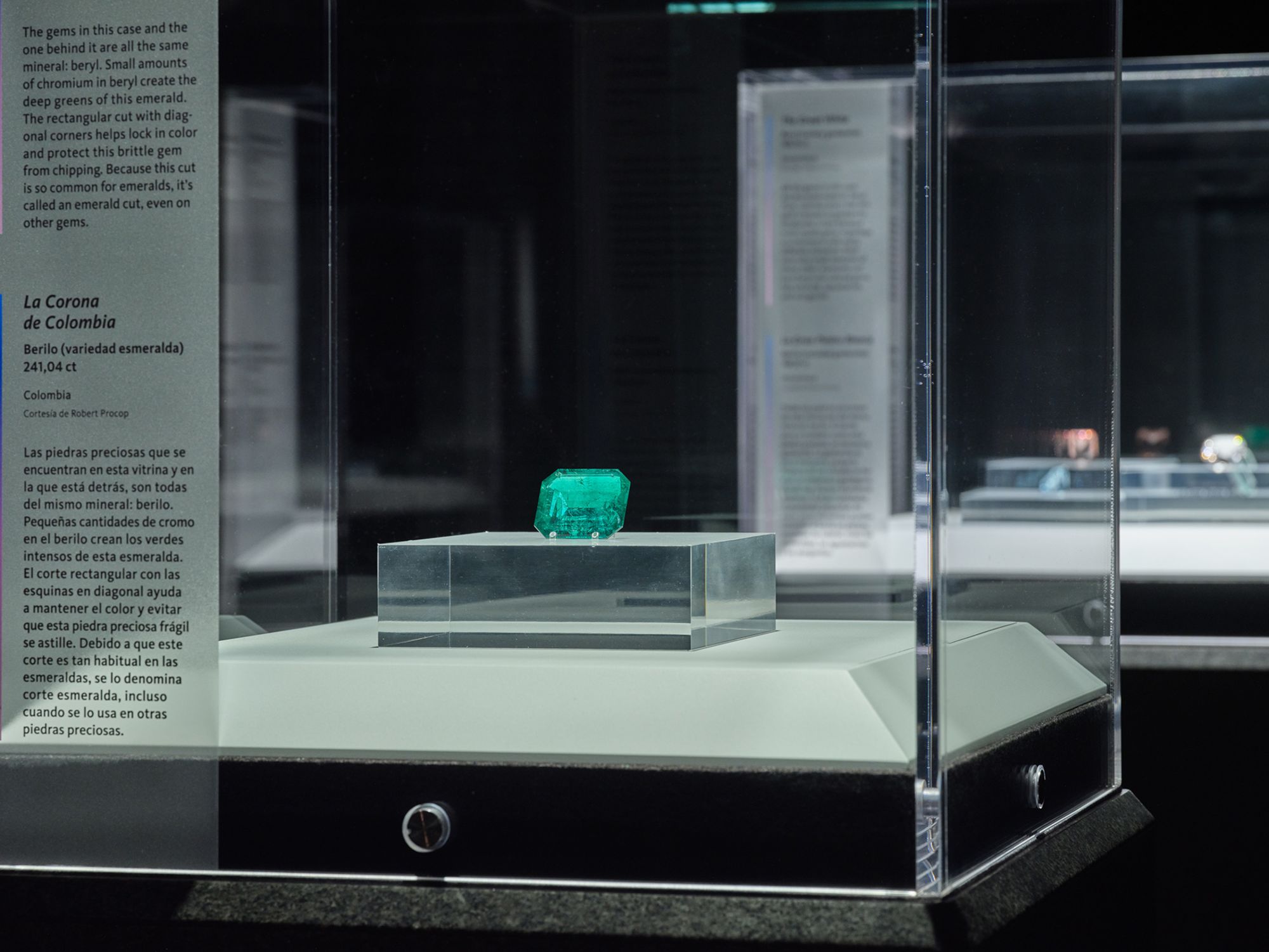 An emerald weighing in at just over 241 carats, the "Crown of Colombia" is one of the exhibition's stand-out pieces.