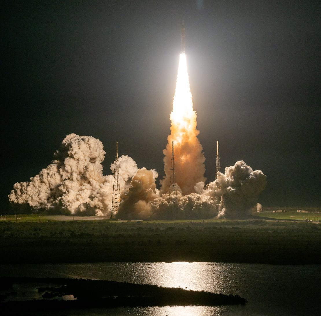 NASA’s Space Launch System rocket carrying the Orion spacecraft launches on the Artemis I flight on Nov. 16, 2022, from Kennedy Space Center in Florida.
