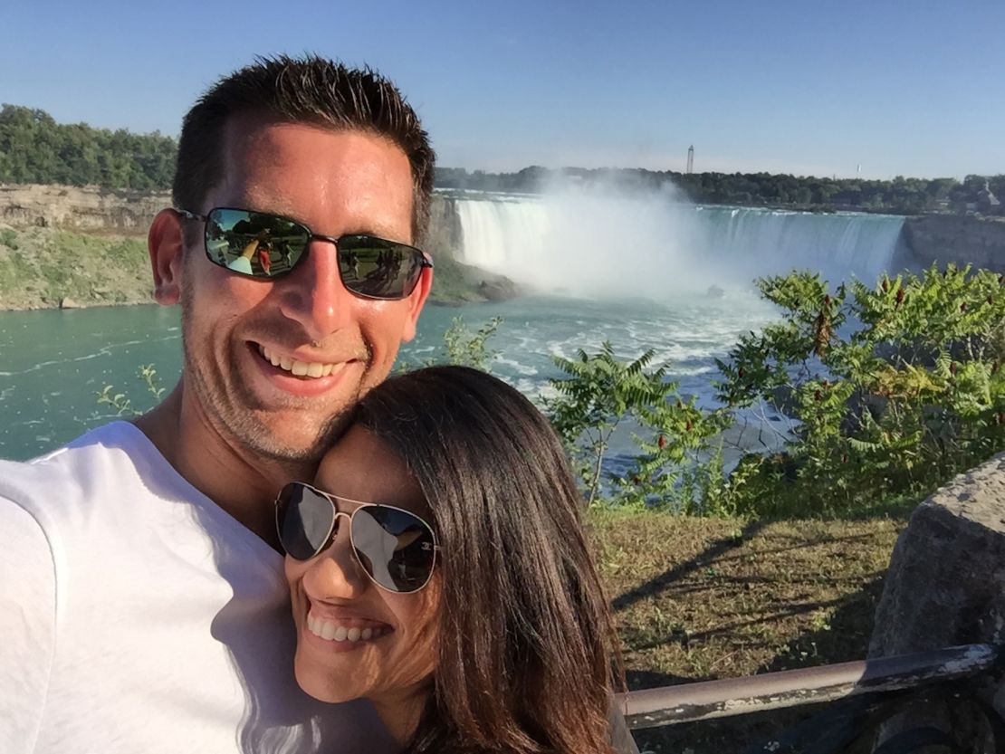 While they were long distance, Tehzin and Francis tried to meet up every four months or so. Here they at Niagara Falls together.