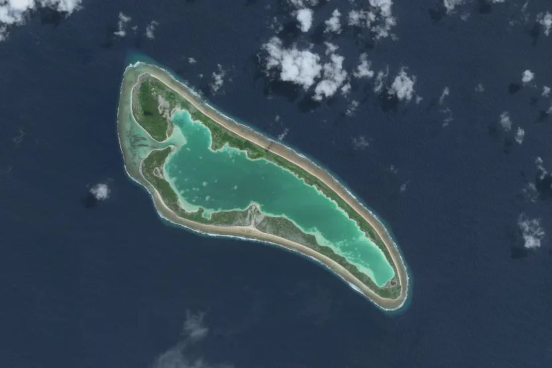 Vista aérea de la isla Nikumaroro.