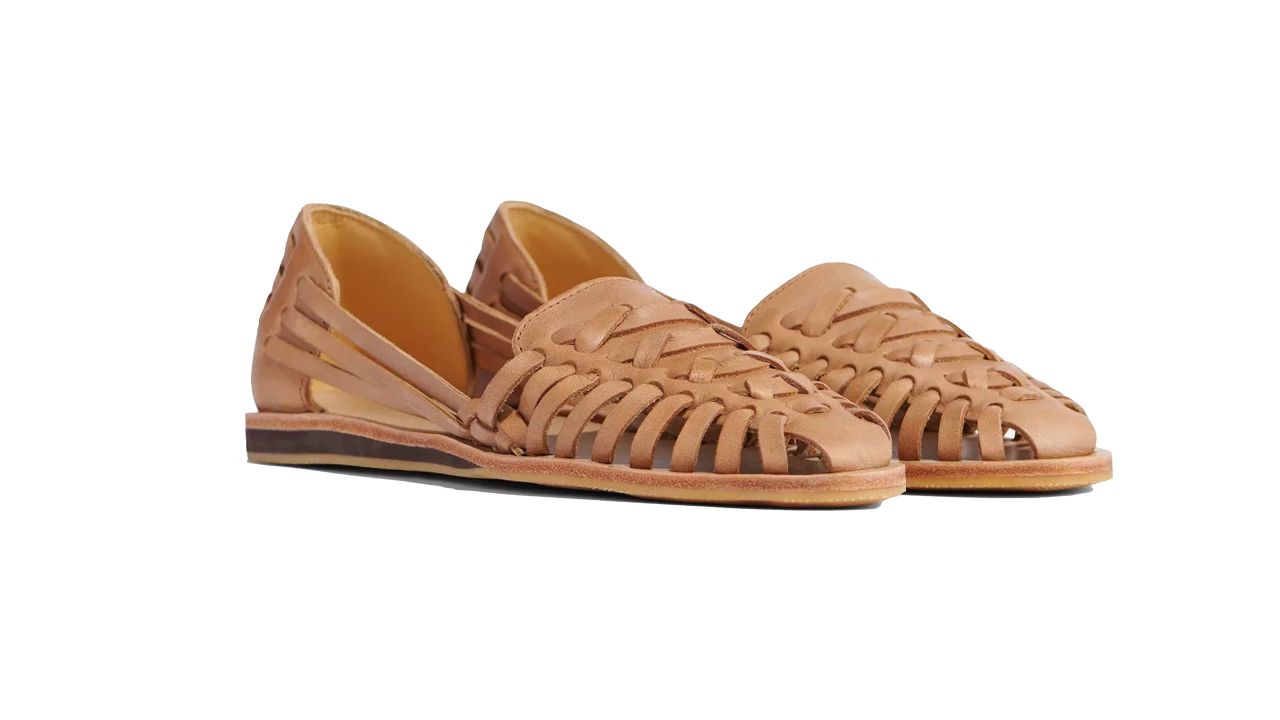 Nisolo Women's Huarache Sandal in almond 