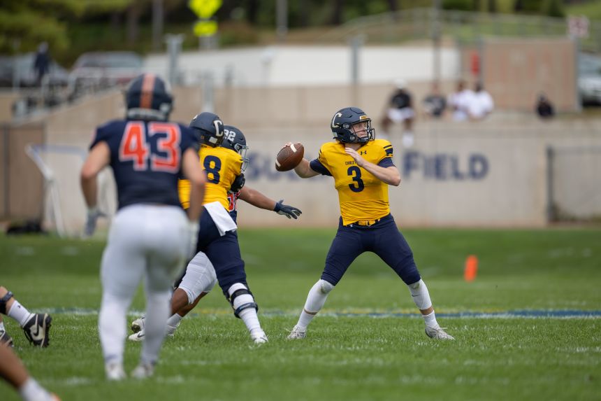 Jack Curtis prepares to throw a pass during a game earlier this season.