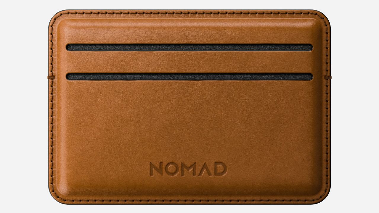 nomad goods card wallet in english tan