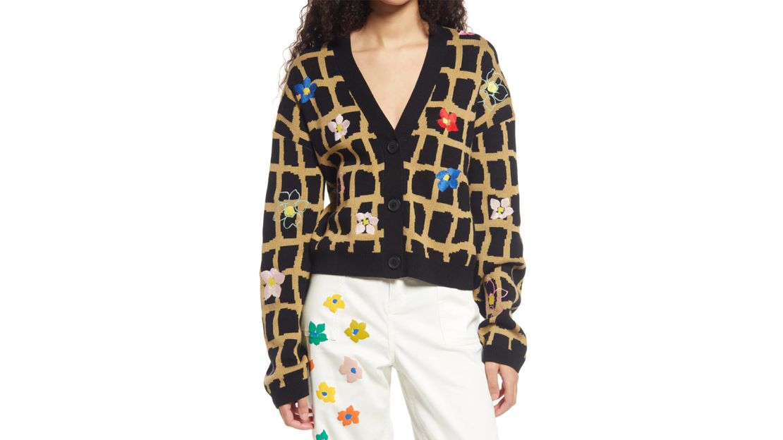 Cristina Martinez Embroidered Cotton & Cashmere Cardigan