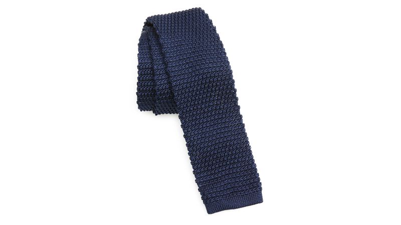 Excellent Quality New Mens Blue Winter Knitted Wool Skinny Tie UK. 