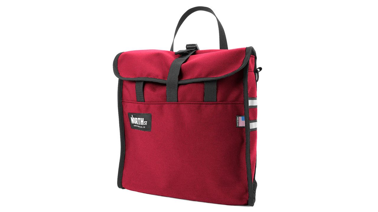 north st bags gladstone grocery pannier in burgundy color