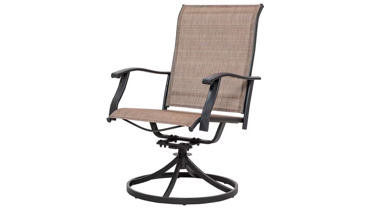 Nuu Garden 2 Black with Gold Speckles Iron Frame Swivel Dining Chair with Brown Solid Seat .jpg