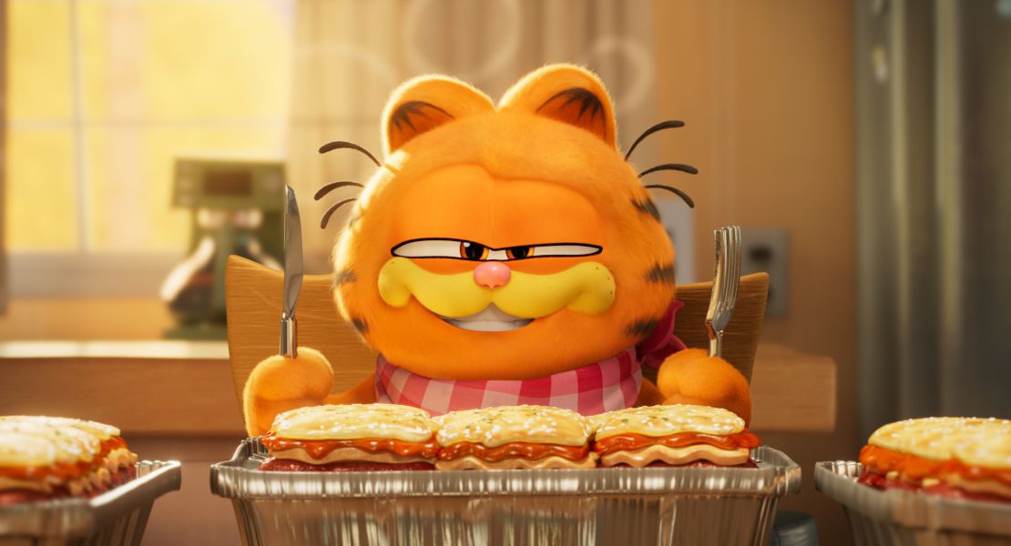 Garfield (voiced by Chris Pratt) in "The Garfield Movie."